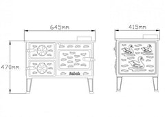 S32 Sabah Mini Kuzine Soba – Pizzaoven – Ideale Houtoven Voor Buitenkeuken – Boordoven en Tuinoven – Gietijzeren Kachel – Brandende Openhaard – Fornuis – Boerderijkachel met oven Keukenoven – Terraskachel – Houtkachel – Bruin