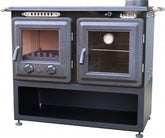 S108 Sabah Luxe Open Haard Kachel + Oven Met Thermometer – Gietijzer – Houtkachels- Houthaarden -Mat Zwart – 10 KW- Buiten Stalen Open Haard – Inclusief Ovengrill, Haak en Schraper