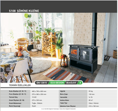 S108 Sabah Luxe Open Haard Kachel + Oven Met Thermometer – Gietijzer – Houtkachels- Houthaarden -Mat Zwart – 10 KW- Buiten Stalen Open Haard – Inclusief Ovengrill, Haak en Schraper