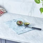 Karaca Ayaz - Deep Glas Snijplank - Wit - Marmerdesign - 25 x 35 cm