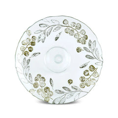 Karaca Eucalyptus - 7-delige Glazen Dessertset – Taartstandaard en Dessertborden