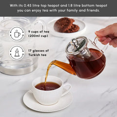 Karaca Dora - Glazen Theepot - 1800 ml - Medium