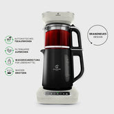 Karaca Caysever Robotea Pro - 4-in-1 Theemaker - Waterkoker en Filterkoffiezetapparaat met Spraakfunctie - Starlight - Engelse Versie