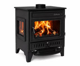 S106/3D - Sabah Open Haard Kachel- Drie-Raams Haard - Gietijzer – Houtkachels- Houthaarden - Matzwart– 15,21 KW- Buiten Stalen Open Haard – Inclusief Haak en Schraper