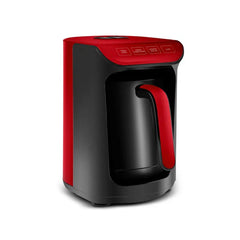 Karaca Hatır Koz - Turkse Koffiemachine met Roosterfunctie - Cherry Rood - voor 5 kopjes koffie met schuim