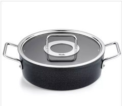 Fissler Adamant - Kookpan Laag met Glasdeksel - 24cm - Zwart