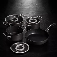Fissler Adamant - Pannenset met Glasdeksel - 2-delig - Zwart