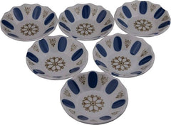 Ekselans - klassieke Theeglas Schoteltjes - Melamine - Set van 6 - 10 cm - Blauw
