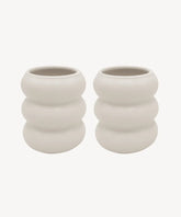 Wave Bubble Z-119 - Keramiek Mok – 400 ml - Set van 2 - Mat Beige - Handgemaakt - Koffie bekers