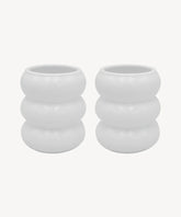 Wave Bubble Z-121 – Keramiek Mok – 400 ml – Set van 2 – Glans Wit – Handgemaakt – Koffie bekers