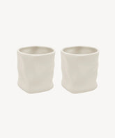 Keramieken Diamond Mok - Z-116 – 290 ml - Handgemaakt - Set van 2 - Beige - Geaffecteerd Design - Hittebestendig
