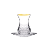 Paşabahçe Timeless 96992 - Turkse Theeglazen Set - Gold - 12-Delig
