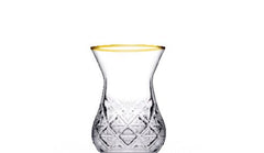 Paşabahçe Timeless 42881 - Golden Touch Theeglas - Set van 6 - 155 ml