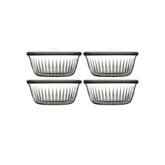 Paşabahçe Frezya 530156 - Vershoudbak Met Deksel - Set van 4 - 330 ml