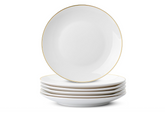 Bavary Collection - Porseleinen Dessertborden met Gouden Rand – Set van 4