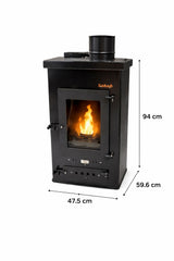 Sabah PLT03 Pelletkachel – Staal – 13 kg Pelletreservoir – 8 kW