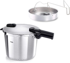 Fissler Vitaquick Snelkookpan - hogedrukpan - met stoominzet en driepoot - 10liter