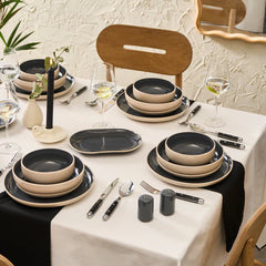 Karaca Terra - 36-Delig Servieset – Antraciet – 8 Personen – Stoneware Dinerset