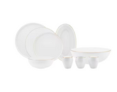 Karaca Streamline Meridian Gold - Servieset 59-Delig – 12 Personen – Luxe Dinerset