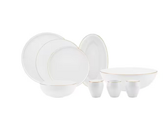 Karaca Streamline Meridian Gold - Servieset 59-Delig – 12 Personen – Luxe Dinerset