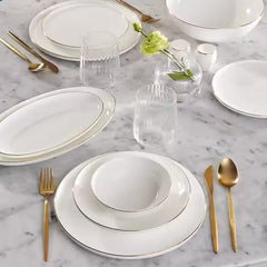 Karaca Streamline Meridian Gold - Servieset 59-Delig – 12 Personen – Luxe Dinerset