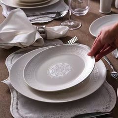 Karaca Forever Bone Artiste - Porseleinen 53-Delige Servies Set - 12-Persoons