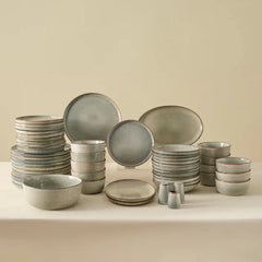 Karaca Earth Collection Skal - Steengoed 55-delige Eetserviesset- 12-persoons