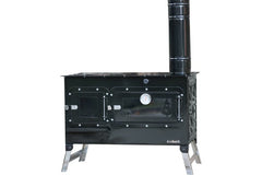 KMP01 Sabah Camping Houtskachel Met Oven- Cook Camping Stove - Zwart- Roestvrij Staal - Outdoor- Draagbaar Kachel - Buitenoven Tentkachel - Pizza Oven Outdoor - Mini houtkachel vrijstaand - Campingkachel - Tentfornuis -Met Schoorsteenpijpen - Compacte bui