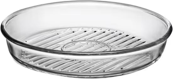 Borcam Grill ronde glazen ovenschaal 26 cm met deksel transparant