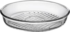 Borcam Grill ronde glazen ovenschaal 26 cm met deksel transparant