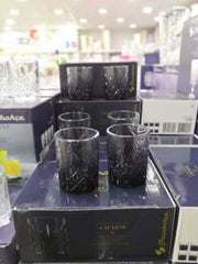 Paşabahçe Charm - Mini Zwarte Shotglazen/Borrelglazen - Set van 6 - 62 ml