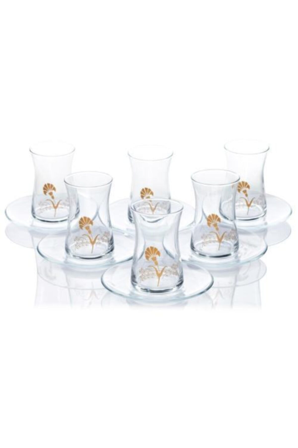 Paşabahçe Kayla - Turkse Theeglazen Met onderzetters - Set van 6 - 160 ML