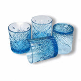 Paşabahçe Timeless Tumbler - Blauwe Drinkglazen - 355 ml - Set van 4