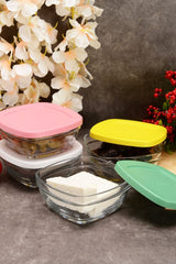 Paşabahçe Pudding Glazen Vershoudbak Met Deksel Set van 4 310 ML
