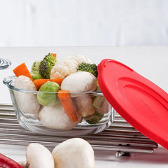 Borcam Ronde Ovenschaal Met Rode Deksel 1450 ML