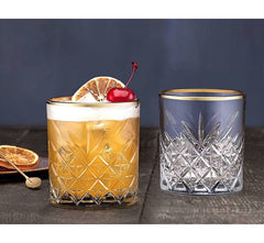 Paşabahçe Timeless Tumbler- Glazen Met Gouden Rand - 420 ml - Set van 4