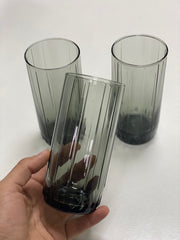Paşabahçe Leia - Zwarte Longdrinkglazen - Set van 3 - 310 ml