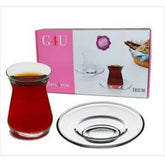 Paşabahçe Turkse theeglazen & schoteltjes 160ml (12 dlg) - Glass4you