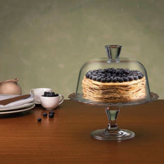 Paşabahçe Petite Patisserie - Taartplateau Op Voet - Met Stolp - 264 cm