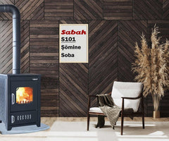S101 Sabah Luxe Haardkachel- Gietijzer - Houtkachel- Houthaarden -Mat Zwart - 13,11 KW- Buiten Stalen Open Haard