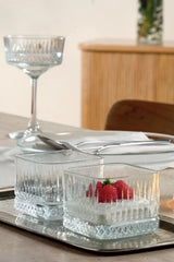 Paşabahçe Elysia – Vierkante Snack/Tapasschaaltjes – Glas - 80 mm x 80 mm – Set van 4