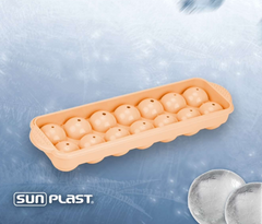 Suncook SC-255 – Ice cube – Ronde Ijsblokjes - Ijsblokjesvorm – 14 Bolletjes – Beige