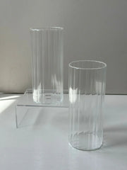 Ekselans - Glazen Stripe Longdrink - Set van 2 - 400 ml
