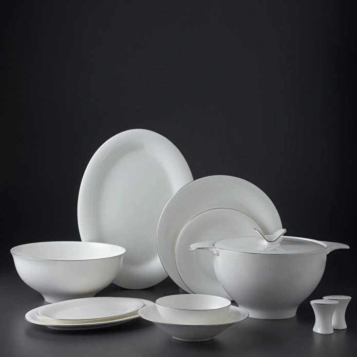 Jumbo Silva - Serviesset – 61-delig – 12 Personen – New Bone – Wit – Luxe Dinnerset – Incl. Soepterrine & Schalen