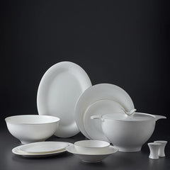 Jumbo Silva - Serviesset – 61-delig – 12 Personen – New Bone – Wit – Luxe Dinnerset – Incl. Soepterrine & Schalen