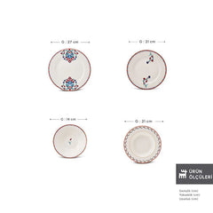 Karaca Forever Bone Nakkas - Serviesset 24 Delig – 6 Personen – Porselein – Oosters Design – Luxe Dinerset
