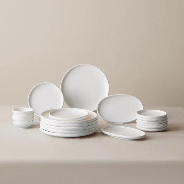 Karaca Stream Pure Cordelia - 26-Delige Porseleinen Serviesset voor 6 Personen – Wit – Modern Dinerservies van Porselein
