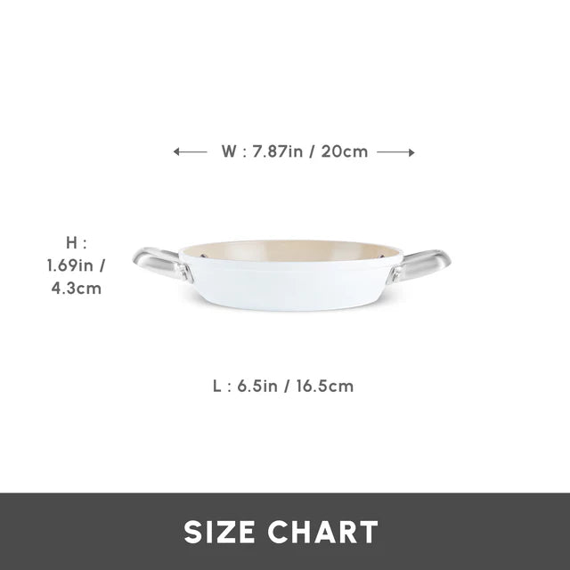 Karaca Swiss Crystal - Lage Pan – 20 cm – Almond Cream – Inductie Geschikt – Antiaanbak – RVS Handgreep