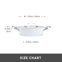 Karaca Swiss Crystal - Lage Kookpan met Deksel – 30 cm – Inductie Geschikt – Antiaanbak – RVS Handgreep