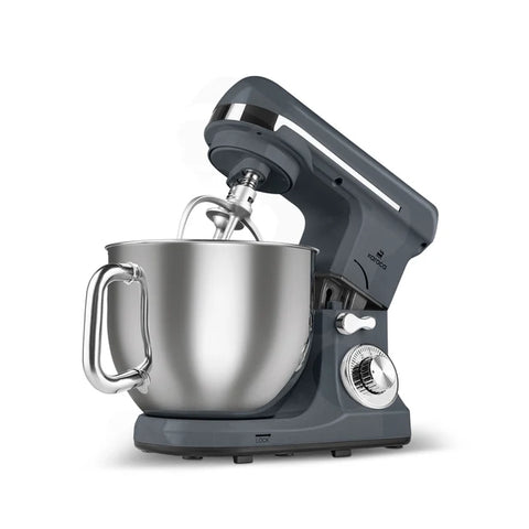 Karaca Blendburst - Küchenmaschine – 1400W – 5,7 Liter Edelstahl-Rührschüssel – 6 Geschwindigkeitsstufen – Grau